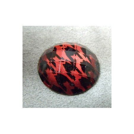 Cabochon en Résine Disco Approx 25mm Rouge (X1)
