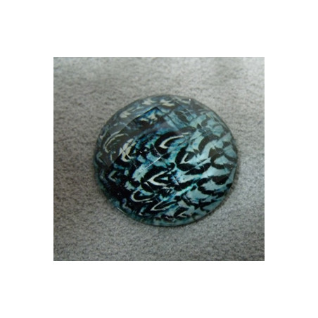 Cabochon en Résine Zebre Approx 24mm Bleu Clair (X1)