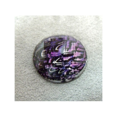 Cabochon en Résine Zebre Approx 24mm Violet (X1)