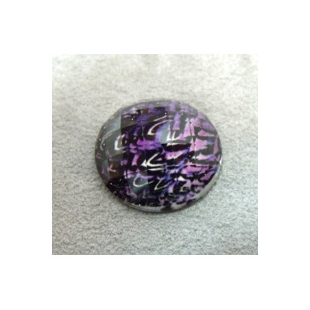 Cabochon en Résine Zebre Approx 24mm Violet (X1)