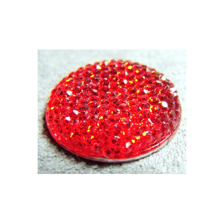 Cabochon en Résine Strass Approx 24mm Light Siam (X1)