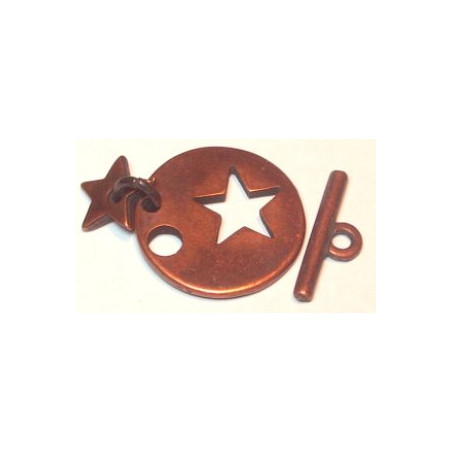 Fermoir Cuivre Etoile 21 mm (x1)