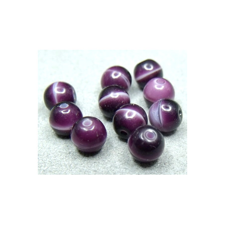 Perle en Verre de Bohême 6mm Amethyste Marbre (x25)