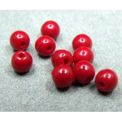 Perle en Verre de Boheme 4mm Rouge "cora"(x50)