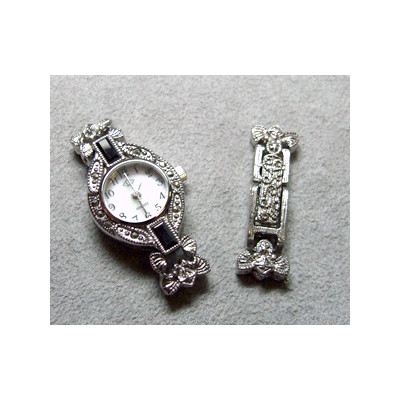 Cadran Oval Strass Jet 18x26mm Argente (x1) Cadran Oval Strass Jet 18x26mm Argente (x1)