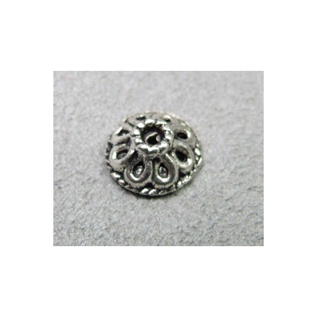 Coupelle argentée rosace 10 mm (x1)