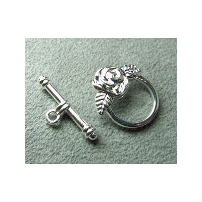 Fermoir Argenté rose 15mm (x1) Fermoir Argenté rose 15mm (x1)