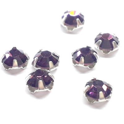 Strass à coudre 4mm Amethyst (X6) 