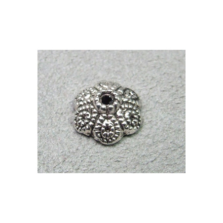 Coupelle argentée fleur 10X5mm (x1)