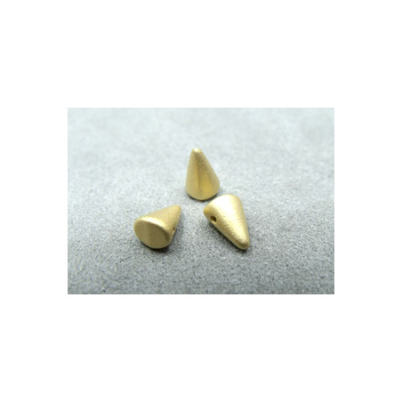 Spikes en verre de Bohême 8x5mm 24Kt Gold Matte Plated (x1)