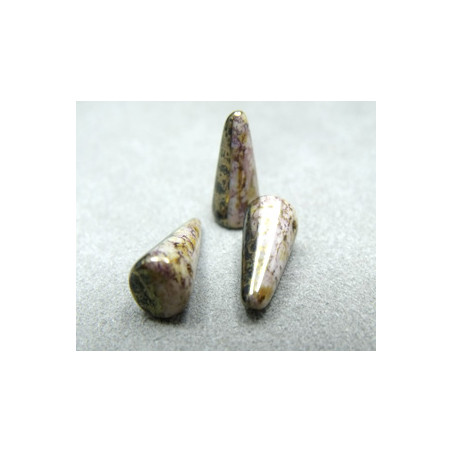 Spikes en verre de Bohême 17x7mm Chalk Black Bronze Lumi (x1) 