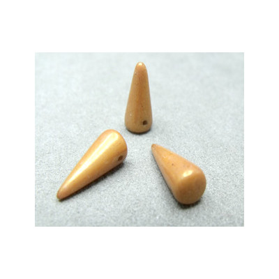 Spikes en verre de Bohême 17x7mm Chalk Peach Lumi (x1)