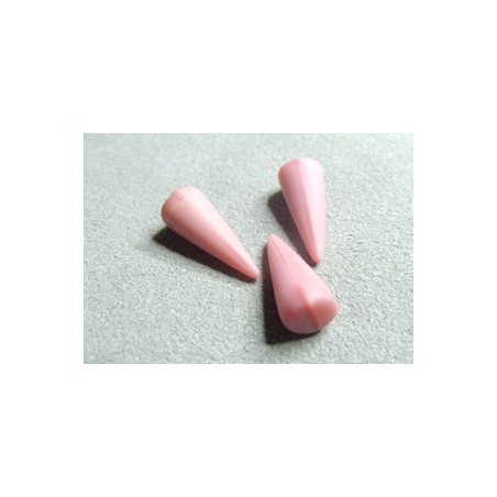 Spikes en verre de Bohême 17x7mm Matte Pink  (x1) 