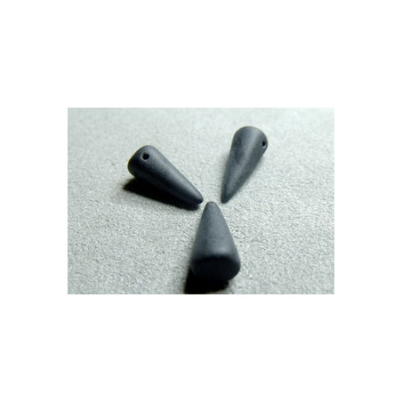 Spikes en verre de Bohême 17x7mm Matte Black (x1)