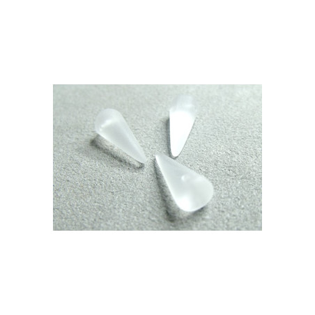 Spikes en verre de Bohême 17x7mm Crystal Matte (x1) 