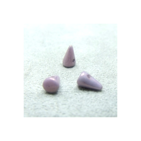 Spikes en verre de Bohême 8x5mm Chalk Purple Lumi (x1) 