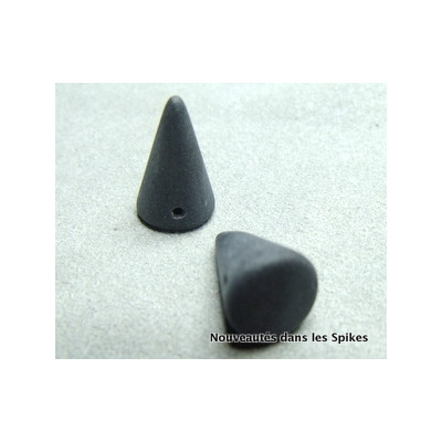 Spikes en verre de Bohême 18x12mm Matte Black (x2)