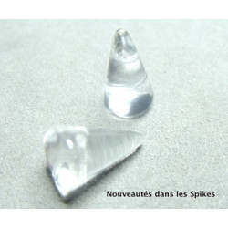Spikes en verre de Bohême 18x12mm Crystal (x2)