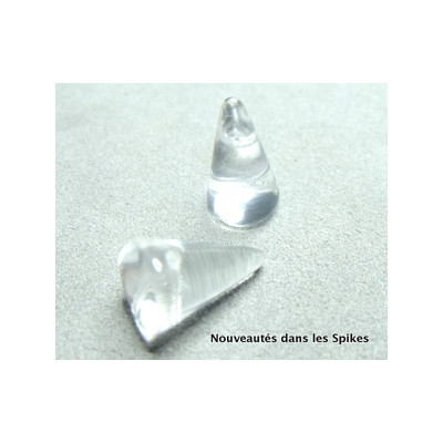 Spikes en verre de Bohême 18x12mm Crystal (x2)