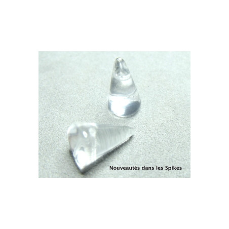 Spikes en verre de Bohême 18x12mm Crystal (x2)