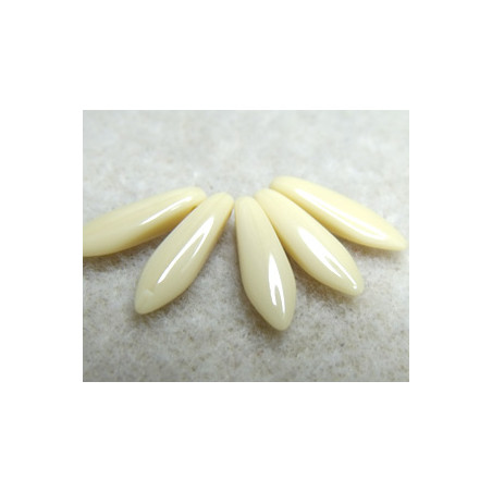 Dague en verre de Bohême 5x16mm - Opaque Beige (x20)