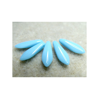 Dague en verre de Bohême 5x16mm - Opaque Turquoise Blue (x20) 