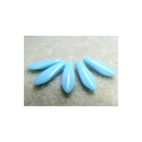 Dague en verre de Bohême 5x16mm - Opaque Turquoise Blue (x20) 