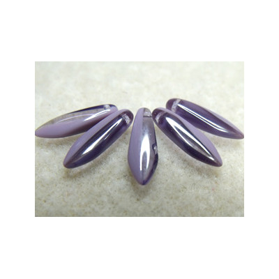 Dague en verre de Bohême 5x16mm - Opaque Violet Combiné (x20)  