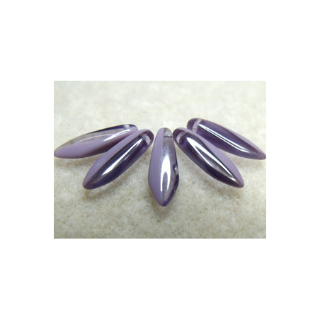 Dague en verre de Bohême 5x16mm - Opaque Violet Combiné (x20)  