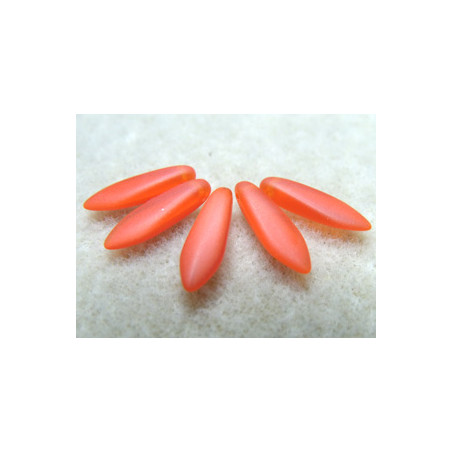 Dague en verre de Bohême 5x16mm - Opaque Orange Combiné Mat (x20)  