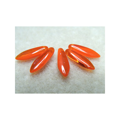 Dague en verre de Bohême 5x16mm - Opaque Orange Combiné (x20) 
