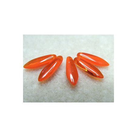 Dague en verre de Bohême 5x16mm - Opaque Orange Combiné (x20) 