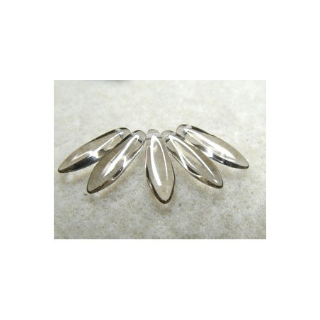 Dague en verre de Bohême 5x16mm - Smoky Quartz (x20) 