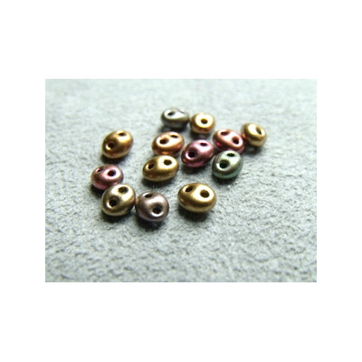 Twin Beads 2,5X5mm Doré Irisé(x sachet de 25gr env.)