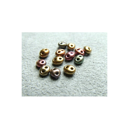 Twin Beads 2,5X5mm Doré Irisé(x sachet de 25gr env.)