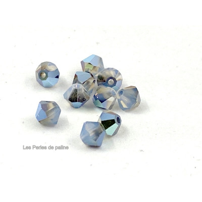 Toupies 4mm White Opal Star Shine - réf. 5301 (x20)