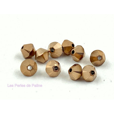 Toupies 4mm Crystal Rose Gold AB2X - réf. 5328 Xilion (x20) 