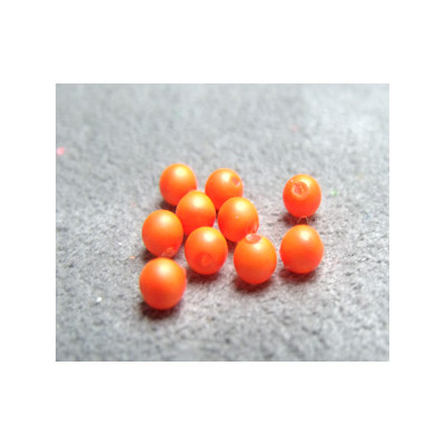 Perle ronde nacrée Swarovski 3mm Néon Orange (x20)