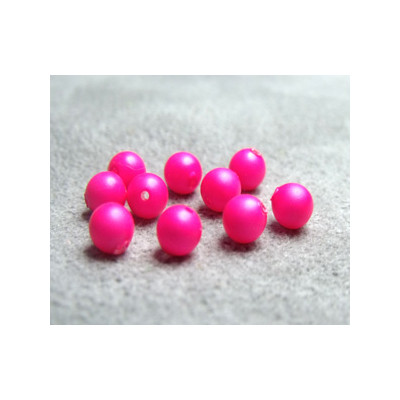 Perle ronde nacrée Swarovski 3mm Néon Pink (x20)