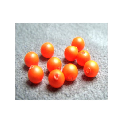 Perle ronde nacrée Swarovski 4mm Néon Orange (x20)