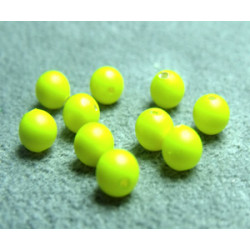 Perle ronde nacrée Swarovski 4mm Néon Yellow (x20)