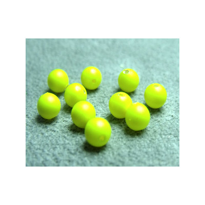 Perle ronde nacrée Swarovski 4mm Néon Yellow (x20)