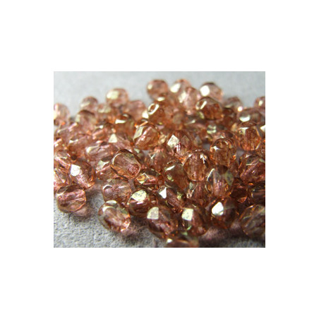 Facettes de Bohême 4mm Luster Rose Gold Topaz (x100)