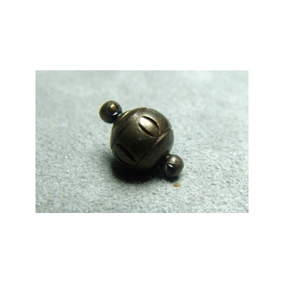 Fermoir Boule Bronze Aimanté 10X16mm(X1) 