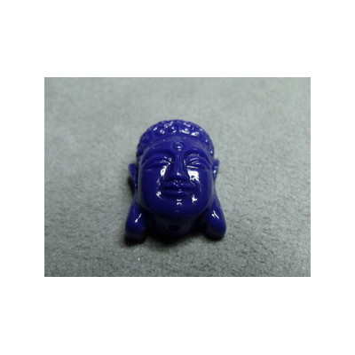 Tête Plate Boudha Bleu Fonce 22X15mm (x1) Tête Plate Boudha Bleu Fonce 22X15mm (x1)
