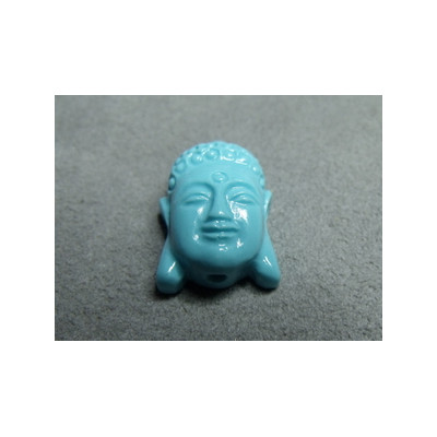 Tête Plate Boudha Bleu Ciel 22X15mm (x1) 