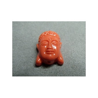 Tête Plate Boudha Corail 22X15mm (x1) Tête Plate Boudha Corail 22X15mm (x1)