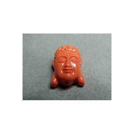 Tête Plate Boudha Corail 22X15mm (x1)