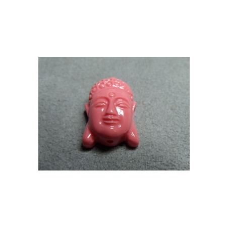 Tête Plate Boudha Rose 22X15mm (x1) 