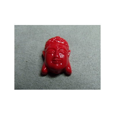 Tête Plate Boudha Rouge 22X15mm (x1) Tête Plate Boudha Rouge 22X15mm (x1)